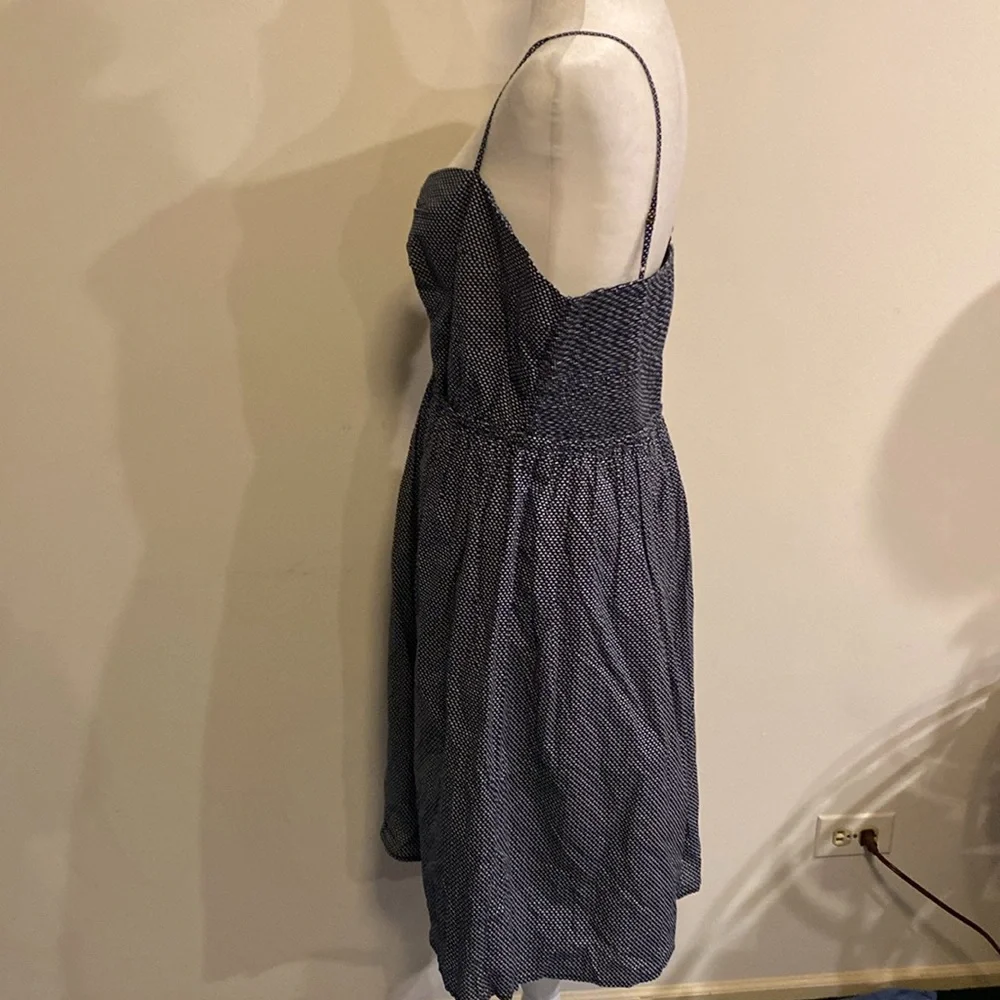 J Crew blue and white spaghetti strips summer dress with lining size 16.